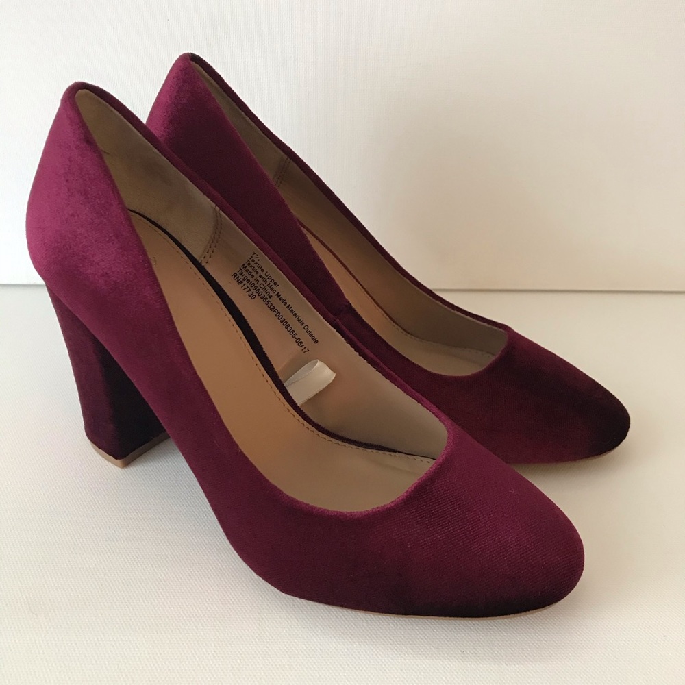 Soft Red Crushed Velvet Platform Heels